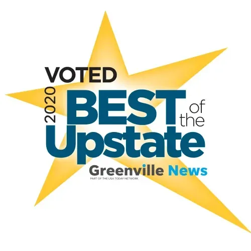 A badge for Community Choice Awards Best of the Upstate 2020.